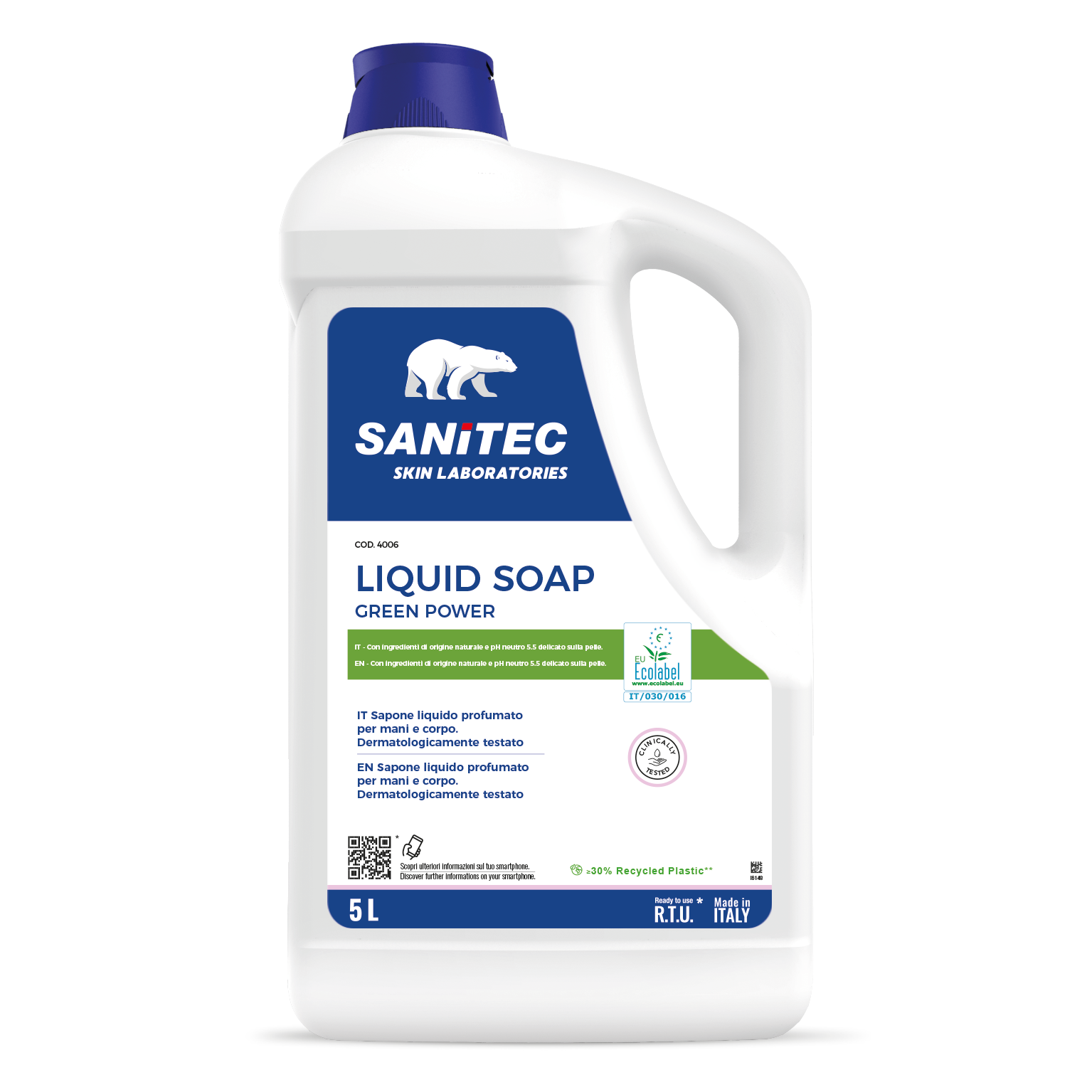 LIQUID SOAP GREEN POWER SANITEC – SAPONE LIQUIDO PROFUMATO – TANICA 5 LT.
